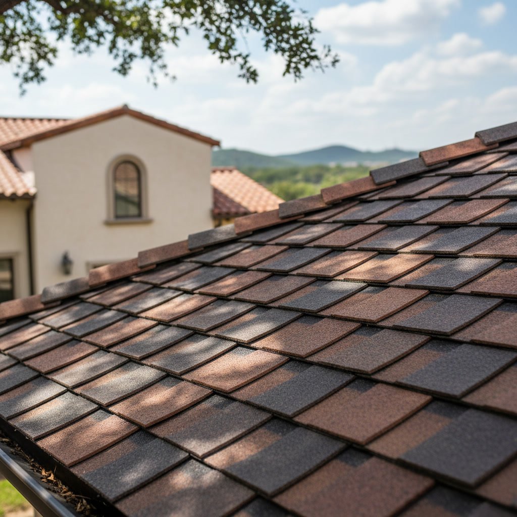 Comparison of different roof shingle materials on San Antonio homes