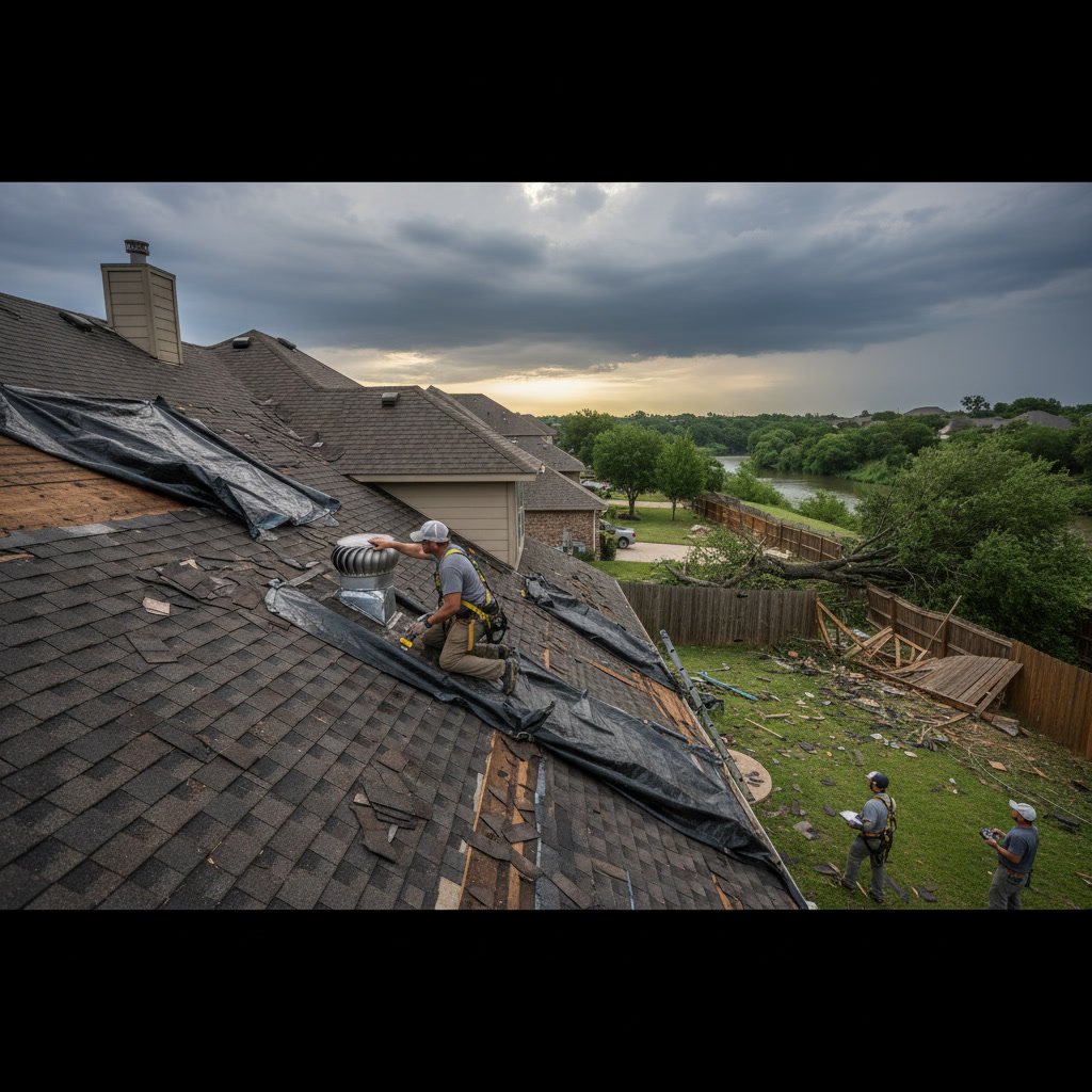 Comparison of repairable roof damage versus complete replacement needs
